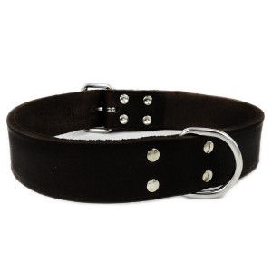 Brekz Leren Halsband Zwart 45 cm x 18 mm