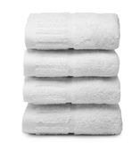 Top Towel 4 x bidet- of gezichtshanddoeken, witte hotelhanddoeken, grote badhanddoeken, 100% katoen, wit, 30 x 50 cm