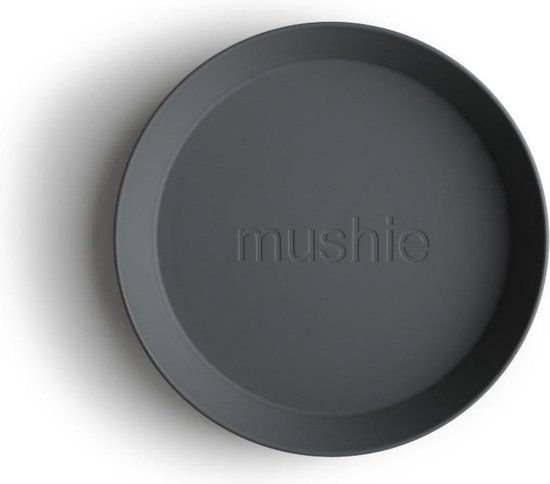 Mushie Kinderservies Set 2 Borden Rond - Smoke