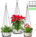 Ensemble de suspension pour plantes en métal - 3 pièces - Noir