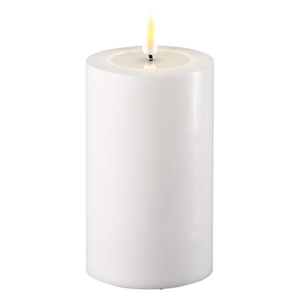 LED Candle 7.5 x 12.5 cm | White | 3D Flame | Deluxe HomeArt