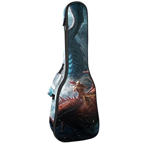 Mersov Tenor Ukulele Gigbag Waterdichte Ukelele Case Gewatteerde Rugzak, Geweldig voor Sopraan Concert (21/23/24") Ocean Dragons Sea