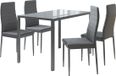 Vicco Grand Eettafel set – 120 x 75 cm Set van 4 Grijs