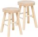 Atmosphera Tabouret d'appoint modèle Woody - 2x - marron clair - bois de paulownia - D28 x H41 cm