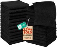 Utopia Towels - Set van 24 katoenen washandjes - 100% ringgesponnen katoen, premium kwaliteit flanellen gezichtsdoeken - Hoog absorberende en zachte handdoeken - Zwart