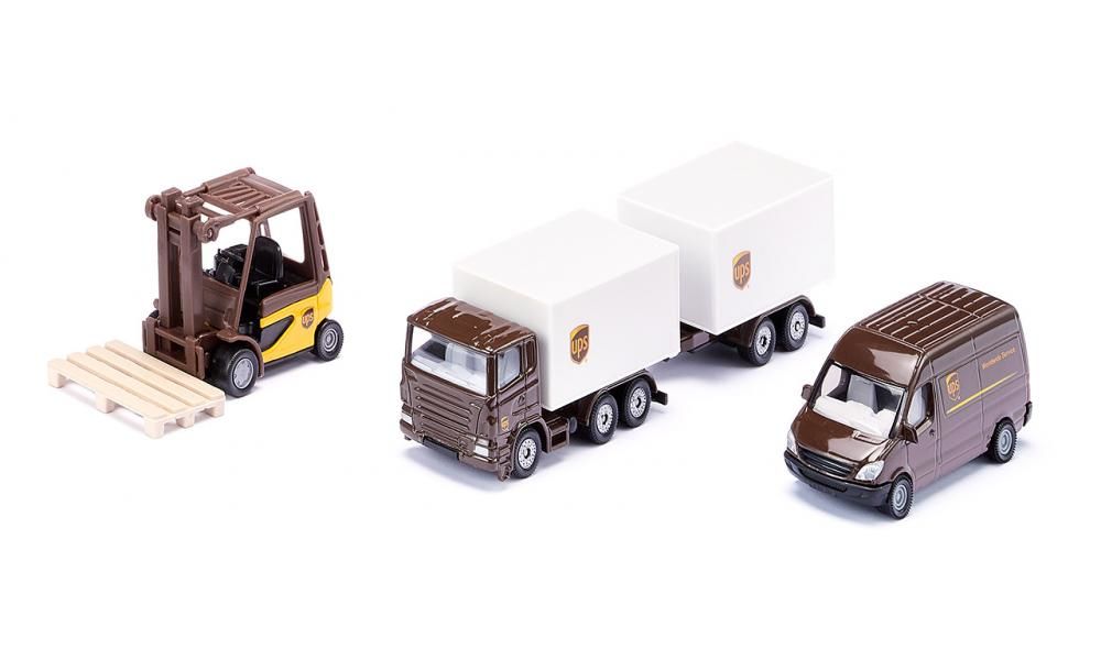SIKU UPS Logistik Set - Delivery Truck Model - Metal/Plastic - Ages 3+