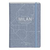 Clairefontaine 83537C - Hard gebonden Notitieboek - jeansmotieven van metro NYC/LND/Parijs/Berlijn/Milaan - A5 14,8x21cm - 96 gelinieerde pagina's - 90g wit papier - Met ingezette zak - 5 Visuals