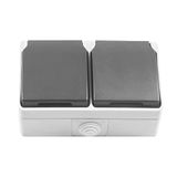 Amig - Dubbel opbouw Schuko-stopcontact IP54 met deksels Mod.3650