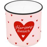 GRUSS & CO Kaars in beker motief "Herzensmensch"