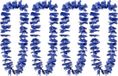 Boland Hawaii krans/slinger - 4x - Tropische kleuren blauw - Bloemen hals slingers