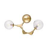 Zumaline DEIMOS plafondlamp Globe, mat goud, 2 x G9