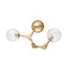 Zumaline DEIMOS plafondlamp Globe, mat goud, 2 x G9