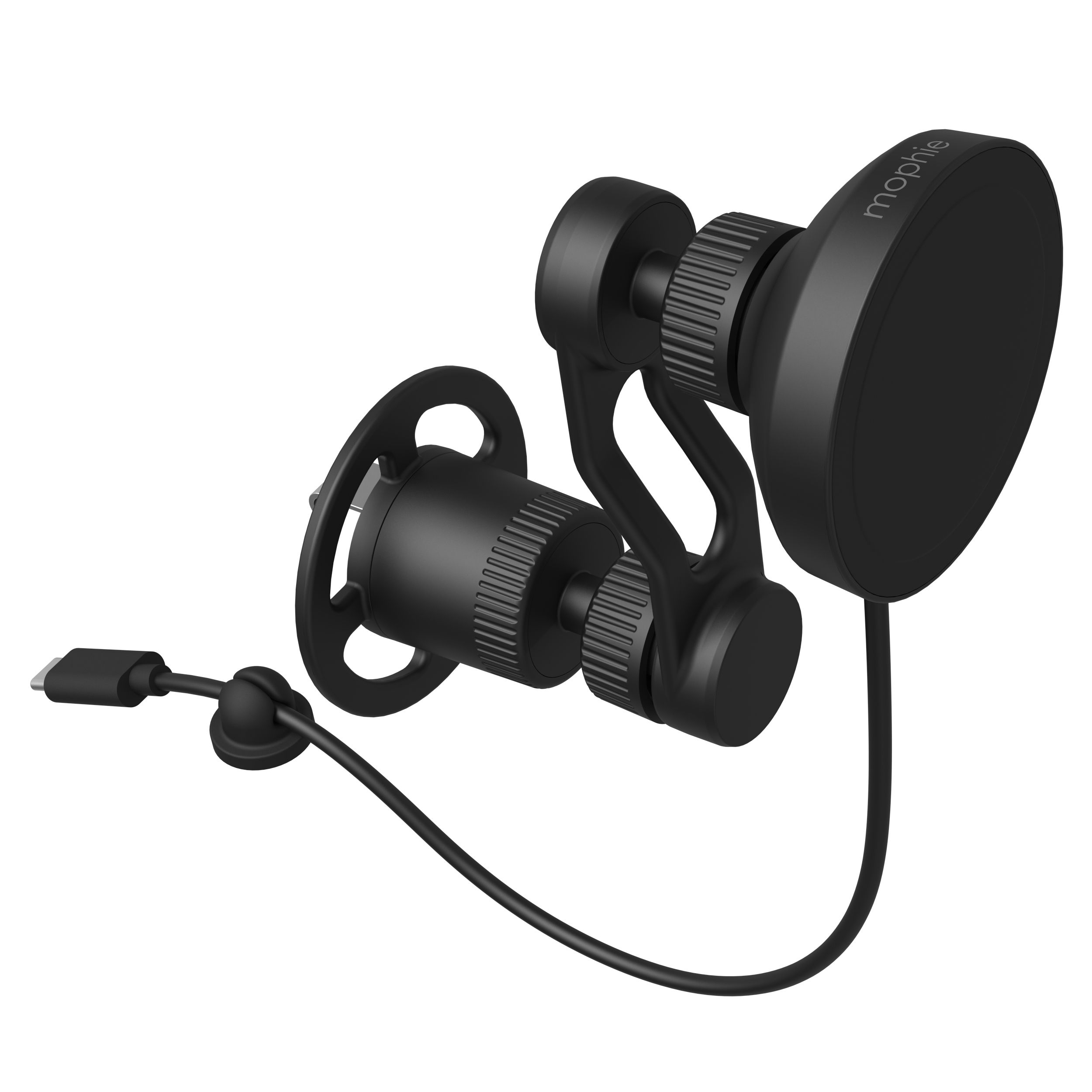 Mophie Snap+ Qi2 - Magnetische Ventilatierooster Telefoonhouder Auto met Draadloos Opladen 15W - Compatibel met MagSafe - Zwart