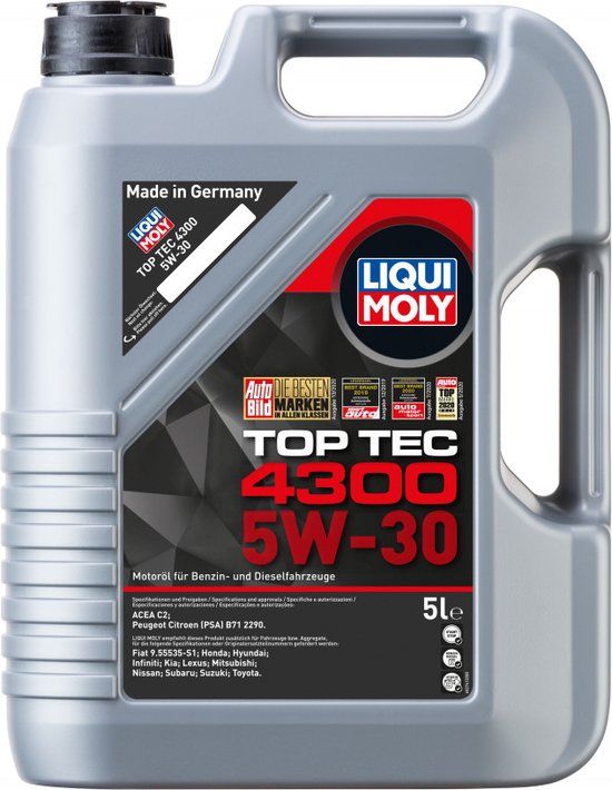 Liqui Moly Top Tec 4300 5W30 C2 5L Motorolie - 5 Liter - Volsynthetisch