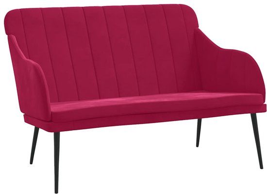 vidaXL Bankje 110x76x80 cm fluweel wijnrood