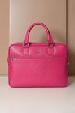 D'Arienzo Cartable 24 heures en Cuir Fuchsia serviette d'ordinateur poche zippée, Taille Unique, Couleur Fuchsia