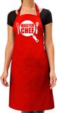 Shoppartners Master chef barbeque schort / keukenschort bordeaux rood voor dames - bbq schorten