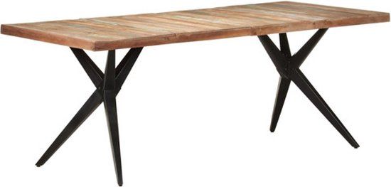 vidaXL Eettafel 200x90x76 cm massief gerecycled hout