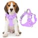 BARKBAY Anti-trek hondenharnas voorclip robuuste reflecterende eenvoudige bediening handvat voor grote honden wandelen met ID-tag zak (violet paars, M)