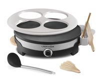 LAGRANGE 109 018 Crêpière 1500W 35cm 4 Crêpes Aluminium/Noir