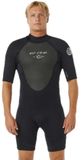 Rip Curl Omega Spring 2/2 Mm Fl Shorty à manches courtes et zip dorsal Noir XS Homme