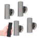 HOFTRONIC Set van 4 LED Wandlamp Jasmin - 2700K warm wit - GU10 fitting - Up & Down light - IP44 waterdicht - Incl. dimmer met afstandsbediening