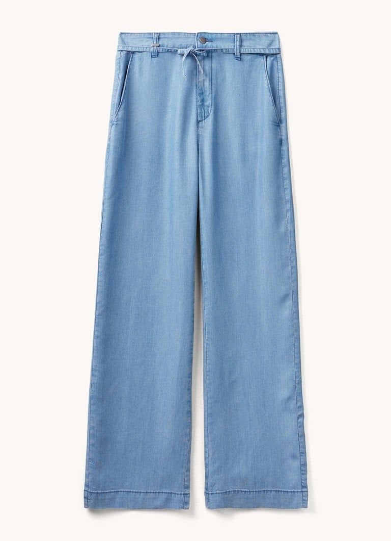 Benetton High Waist Chambray Loose Fit Pantalon