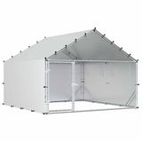 vidaXL Kippenhok met dak Zilverkleurig 200 x 200 x 150 cm