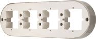 Icecat Décoration murale, porcelaine, cadre rétro, 4 pièces, modèle PR1, couleur grisbeige