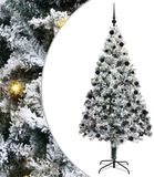 vidaXL Kunstkerstboom Wit 210 cm PVC en Staal en Kunststof