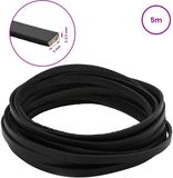 vidaXL Leren riem Zwart 500 x 0,5 cm