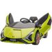 Lamborghini Voiture Électrique Enfant 12v Sian 3-5 Ans, 2 Moteurs 3-5km/h, Phares Led, Musique, Télécommande, Ceinture De Sécurité, Klaxon, Vert.