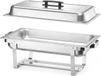HENDI Chafing dish set, 4 stuks, met 4x GN1/1 container, 8x brandpastahouder, dekselhouder, voedselverwarmer, warmhoudcontainer 8,5L, 610x355x(H)297mm, roestvast staal, polypropyleen