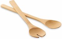 Merkloos / Sans marque Icecat Sla bestek/sla couvert setje - bamboe - 30 cm - Salade opscheplepels