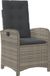 vidaXL Fauteuil de jardin réglable avec coussins poly rotin gris