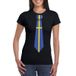 Bellatio Decorations Zwart t-shirt met Zweedse vlag stropdas dames - Zweden supporter M