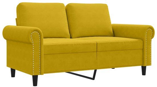 vidaXL Tweezitsbank 120 cm fluweel geel