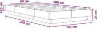 vidaXL Bedframe met LED Wit 80 x 200 cm Bewerkt hout