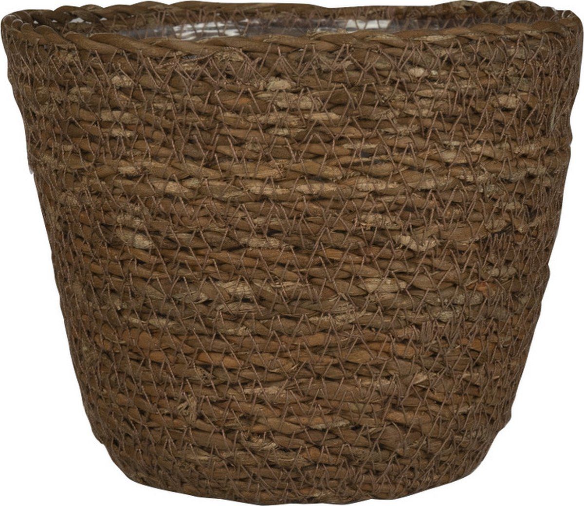 Steege Plantenpot/bloempot jute/zeegras 15 cm camel bruin