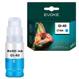 Evoke Cyan Ink Cartridge for Canon GI-40C (7700 Pages) for Pixma G5040, G6040, GM2040