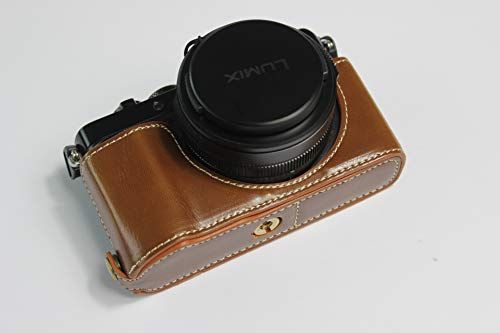 Zakao DC-LX100 II Case - PU Lederen Half Bottom Opening Versie Holster Camera Case - Bruin