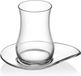 Lav Eva Theeglazen met Schotels - 170 cc - 12-delig (6 glazen, 6 schotels) - Transparant Glas