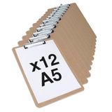 Rapesco 1608 Business Pack: 12 Standaard Hardboard Klemborden, A5, Bruin