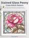 Stained Glass Peony Cross Stitch Pattern