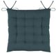 Stof Textile stoelkussens DUO - petrol blauw - 38 x 38 x 3.5 cm - touwtjes sluiting - zitkussens - binnen/buiten