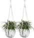 Merkloos Set van 2 extra lange macramé plantenhangers van 114 cm - Boho decoratief katoenen touw - Hanglamp plantenhouder voor binnen en buiten - Balkon, tuin en huis decoratie