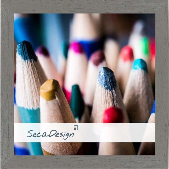 SecaDesign Nervi Fotolijst Hout - Fotomaat 13x13 cm - Grijs