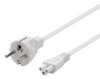 Deltaco DEL-109C-50V câble d'alimentation Blanc 0,5 m CEE7/7 IEC C5
