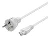 Deltaco DEL-109C-50V câble d'alimentation Blanc 0,5 m CEE7/7 IEC C5