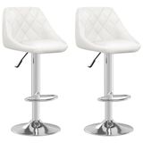 VidaXL Barstoelen 2 st kunstleer wit